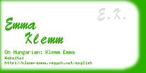 emma klemm business card